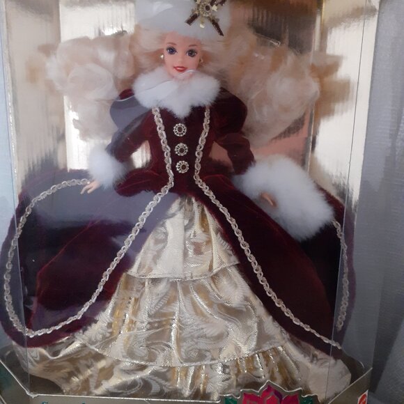 Mattel 1996 Happy Holidays Barbie Special Edition Vintage, purple eyes - Picture 8 of 8